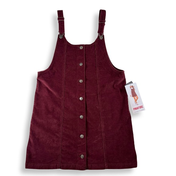 Celebrity Pink Dresses & Skirts - Celebrity Pink Womens Corduroy Pinafore Dress Tawny Port Burgundy CJ10419LK04W M
